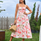 Claudia - Vestido Cami com Busto Franzido e Coxa Dividida