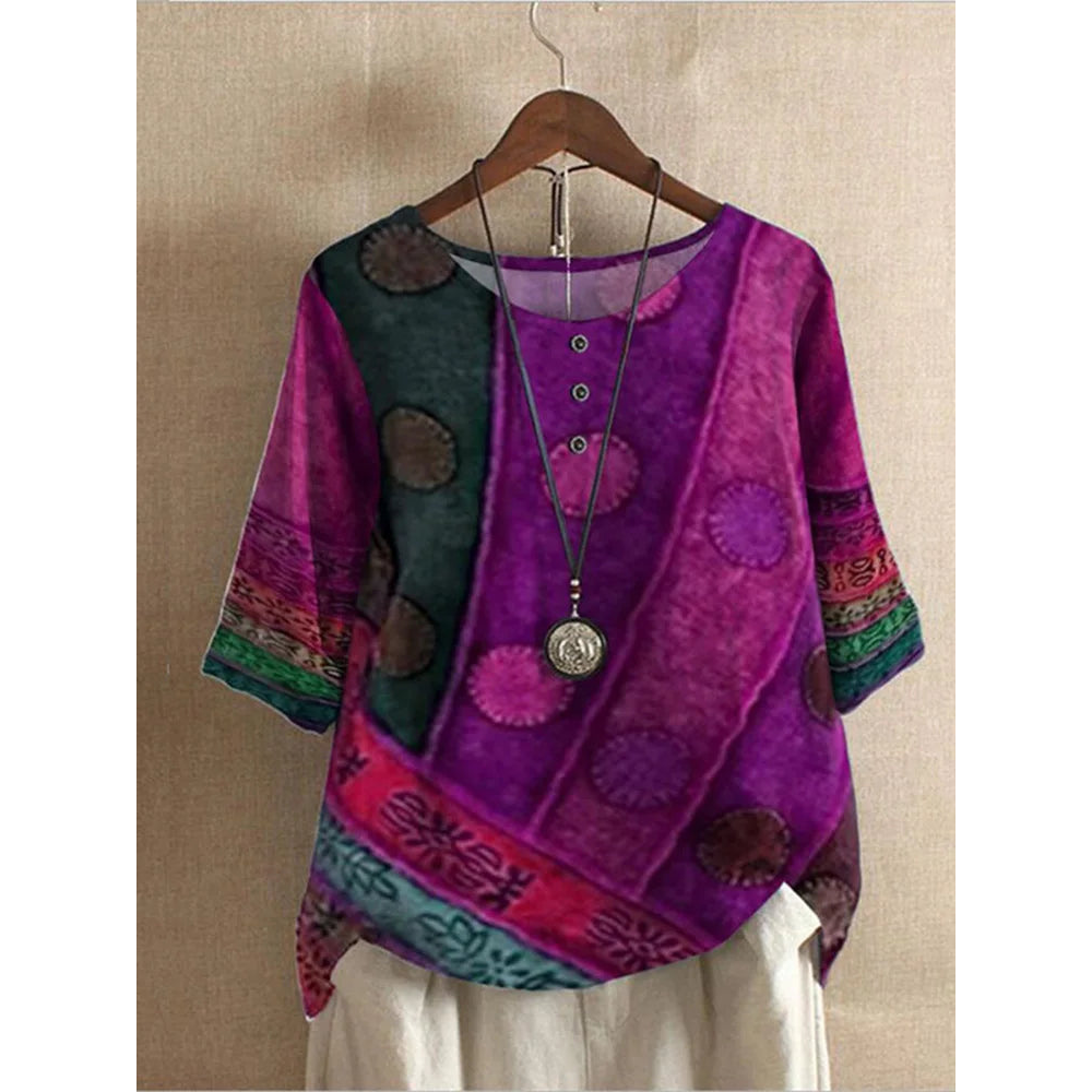 Valarie - Blusa Boêmia Colorida
