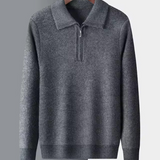 Camisola de caxemira com um quarto de fecho Gstaad