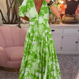 Carine | Vestido com bolso e decote em V com estampa floral