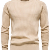 Camisola com padrão de grelha para homem