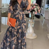 CLAUDIA | Vestido longo floral com caimento confortável para dias elegantes