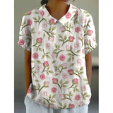 Moda Lusitana - Camisa Floral com Estampa Delicada