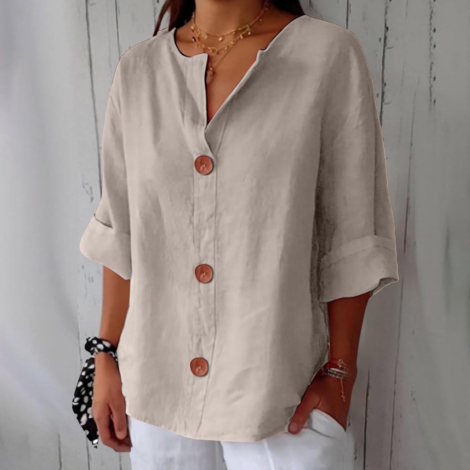 Noora Relaxed Linen Blouse