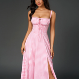Claudia - Vestido Cami com Busto Franzido e Coxa Dividida