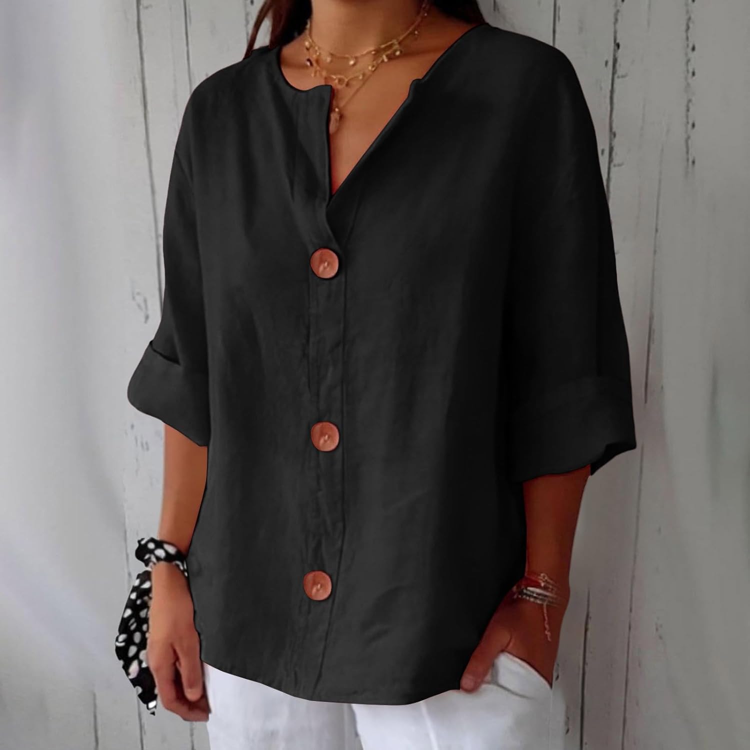 Noora Relaxed Linen Blouse