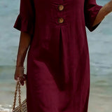 Moda Lusitana - Vestido Casual com Botões