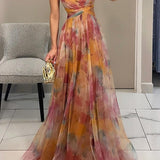 Giselle - Vestido longo com estampa floral encantadora