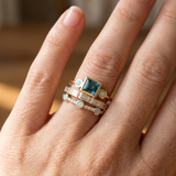 Conjunto de Anéis Elegância Azul