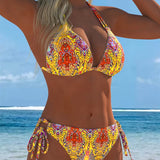 Moda Lusitana - Biquíni Estampado Com Decote Halter