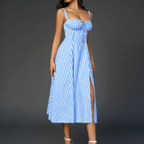 Claudia - Vestido Cami com Busto Franzido e Coxa Dividida