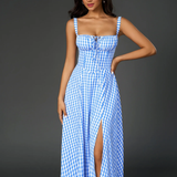 Claudia - Vestido Cami com Busto Franzido e Coxa Dividida