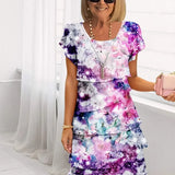 Giselle™ - Vestido plissado com babados florais