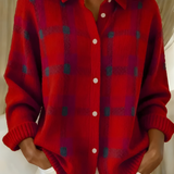 Soft Checked Knit Cardigan