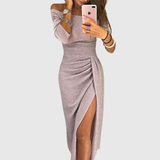 Isabeau | Vestido maxi halter chique com um corte elegante e fluido
