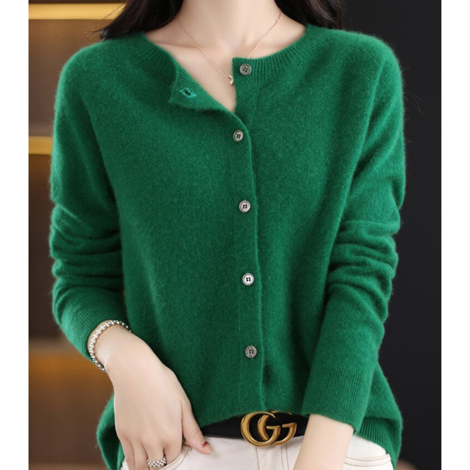 Anna | Suéter feminino de malha com gola redonda em lã merino Reine