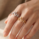 Conjunto de Anéis Folhas