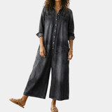 Moda Lusitana - Macacão de ganga vintage com botões