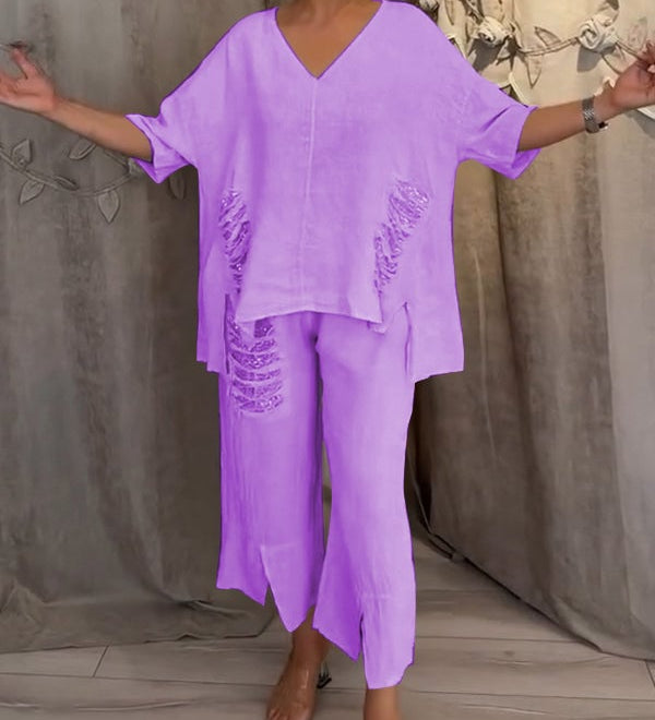 BIANCA | Conjunto de verão de duas peças com elegância sem esforço e conforto fluido para dias ensolarados