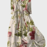 Vestido Longo de Estilo Botânico