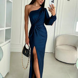 Moda Lusitana - Vestido de Cetim com Fenda