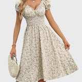 Floral Puff-Sleeve Dress
