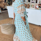 Modena™ - Vestido casual estampado com decote em V e mangas curtas