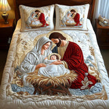 Conjunto de Roupa de Cama Acolchoada de 3 Peças Bênção Radiante