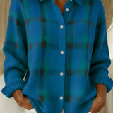 Soft Checked Knit Cardigan