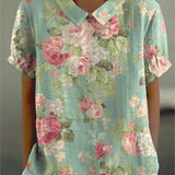 Moda Lusitana - Camisa Floral com Estampa Delicada