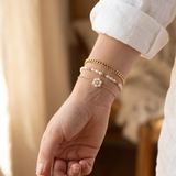 Conjunto de Pulseiras Ouro e Pérolas