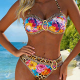 Moda Lusitana - Sexy Bikini com Estampa e Fecho Metálico