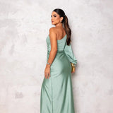 Moda Lusitana - Vestido de Cetim com Fenda