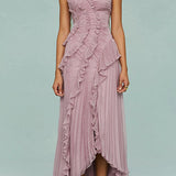 Rosé - Vestido Longo Plissado
