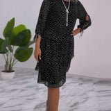 Auterelle | Vestido elegante com bolinhas