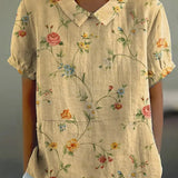 Moda Lusitana - Camisa Floral com Estampa Delicada