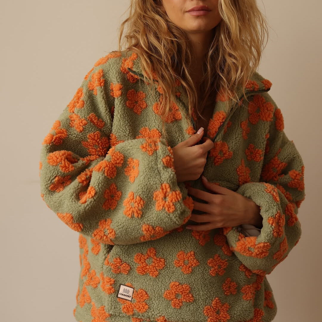 Floral Fleece Comfort Top