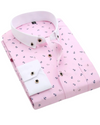 Cor-de-rosa com colarinho branco e âncoras navais