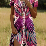 Linnea – Vestido curto estampado da moda