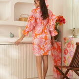 Moda Lusitana - Vestido Pétalas Laranja