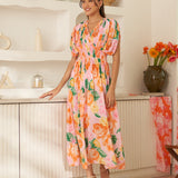 Moda Lusitana - Vestido Midi Suri Rosa