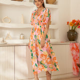 Moda Lusitana - Vestido Midi Suri Rosa