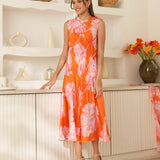Moda Lusitana - Vestido Midi Místico Laranja
