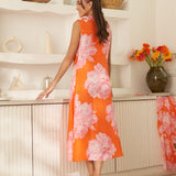 Moda Lusitana - Vestido Midi Místico Laranja