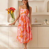 Moda Lusitana - Vestido Midi Oliva Laranja