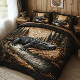 Conjunto dos roupa de cama acolchoada de 3 Peças Animais da Floresta