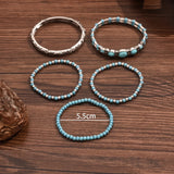 Conjunto de pulseiras turquesa em estilo boémio