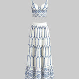 Moda Lusitana - Conjunto Cropped e Saia Bordada