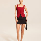 Moda Lusitana - Top de Colete com Detalhes Elegantes