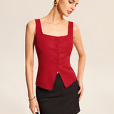 Moda Lusitana - Top de Colete com Detalhes Elegantes